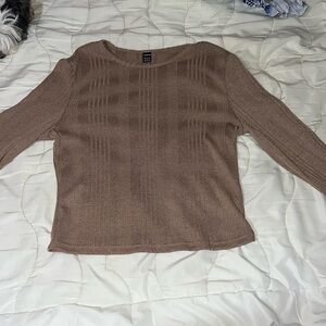 Extra large, long sleeve light brown SHEIN Top